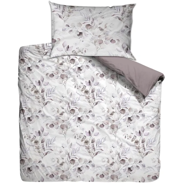 L'essentiel Maison Ranforce Eenpersoons Dekbedovertrekset – 135x200 cm – 100% Katoen – Lila/Wit