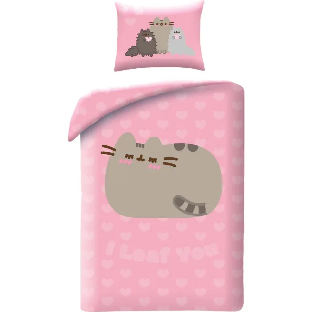 Pusheen Dekbedovertrek Loaf - 140 x 200 + 70 x 90 cm - Polyester Roze