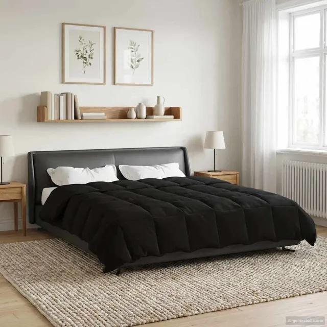 vidaXL Winter Dekbed 220 x 240 cm Winter Microfiber (100% polyester) Zwart