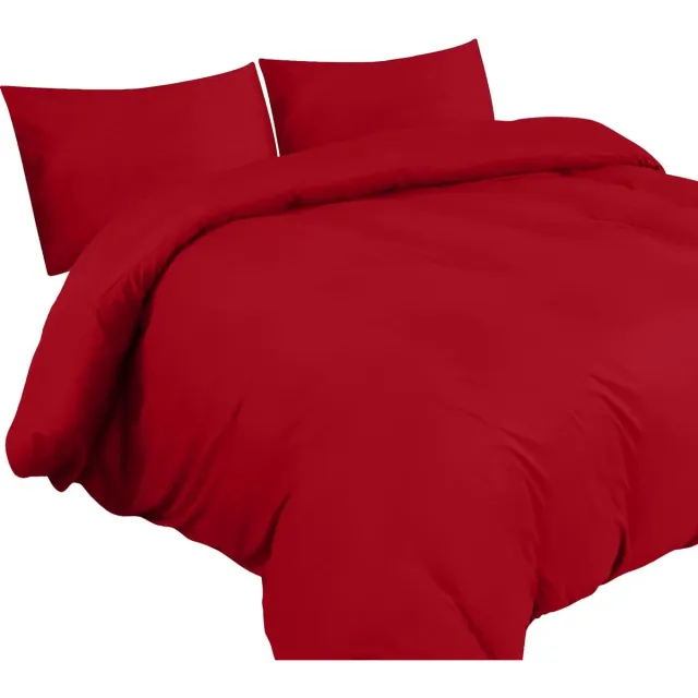 Famanu Dekbedovertrek Set - Zachte Microvezel Dekbedovertrek 200x200cm met Kussenslopen 50x75cm - Beddengoed Dekbedovertrek Set - Rood