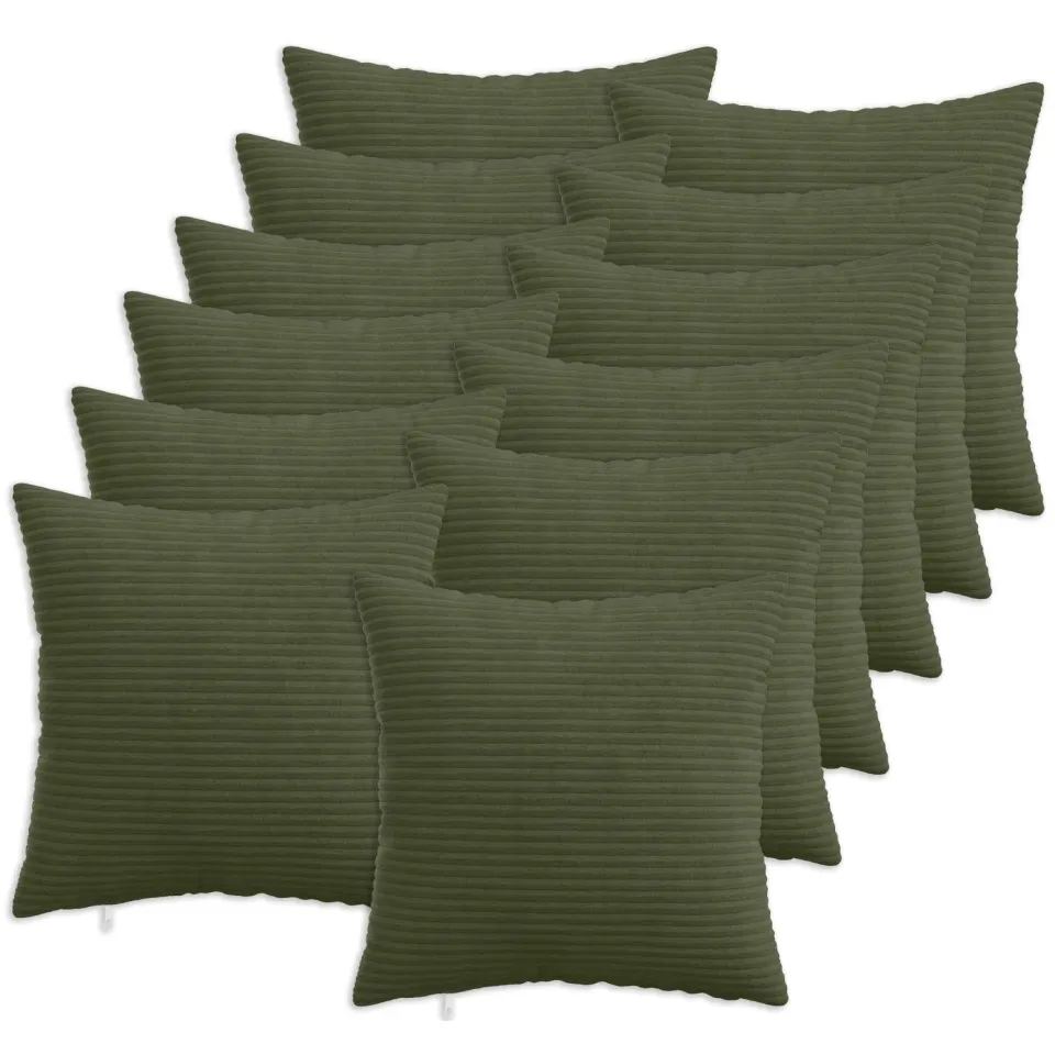 vidaXL Kussensloop 12 st HEERLEN Groen 50 x 50 cm corduroy, foto 3