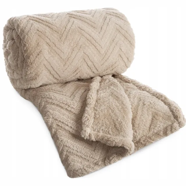 Eurofirany Luxe Flanellen Deken 170x210cm Beige - Warm & Stijlvol