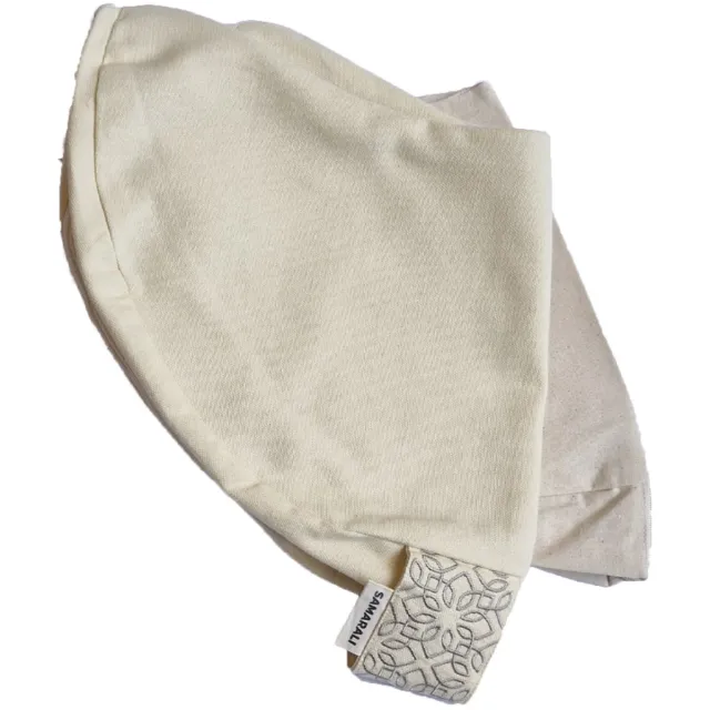 Samarali Biologisch Wigvormige Meditatiekussenhoezen - Ivoor - Geschikt voor Zafu Meditatiekussen - Yoga Kussen - Duurzaam - 38 x 38 x 12 cm - Zen Accessoire