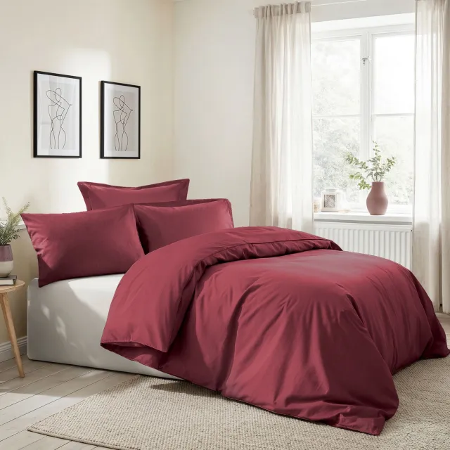 L'essentiel Maison Dekbedovertrekset – Maroon – Katoen (Ranforce)