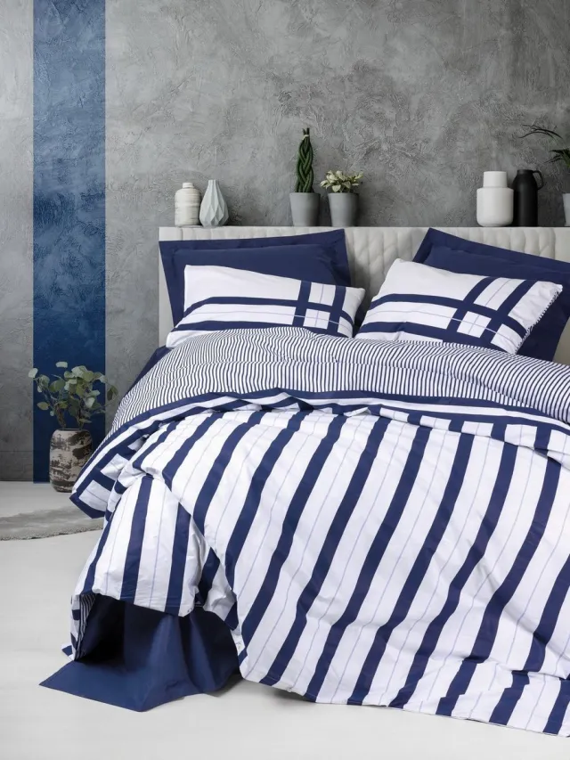 L'essentiel Maison Asir - Dekbedovertrekset - Donkerblauw