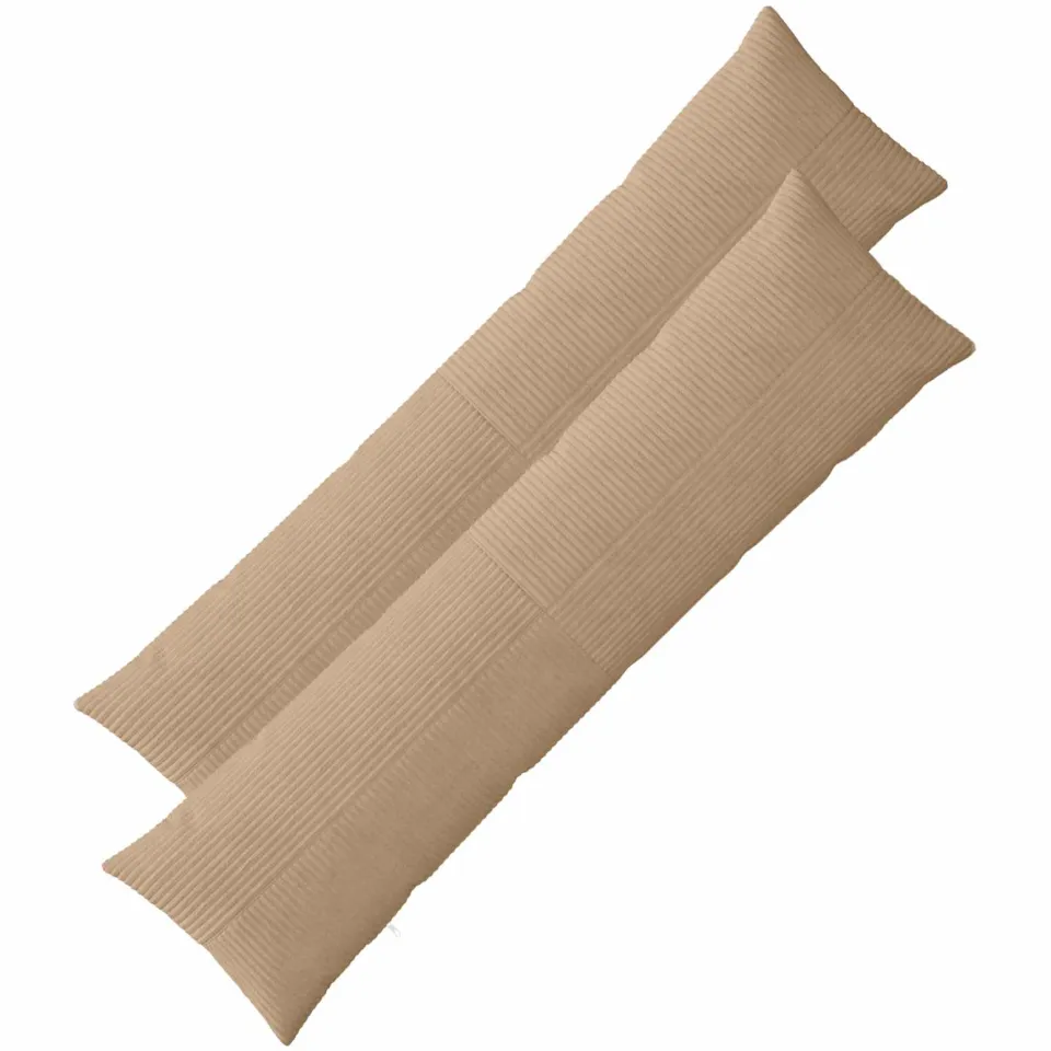 vidaXL Kussensloop 2 st ALMELO Bruin 40 x 145 cm corduroy, foto 3