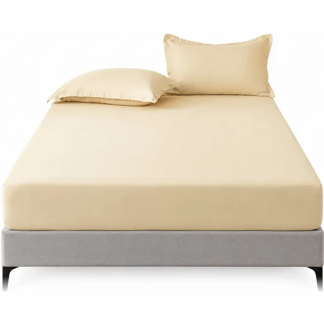 SWGOTA Beige hoeslaken 200 x 220 cm van polyester - Effen beddengoed voor over het matras