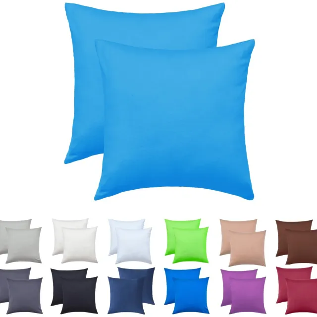 Ibenzoa Natuurlijke Comfort Kussensloop Set van 2 - Zacht, Ademend en Huidvriendelijk, 40x40 cm, Turquoise blauw