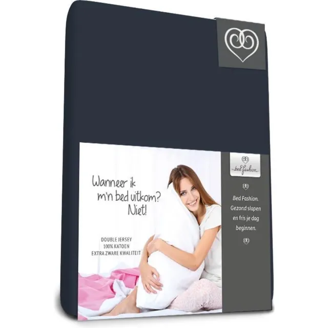 Bed-Fashion Double Jersey hoeslaken extra zwaar 200 x 200 cm marine