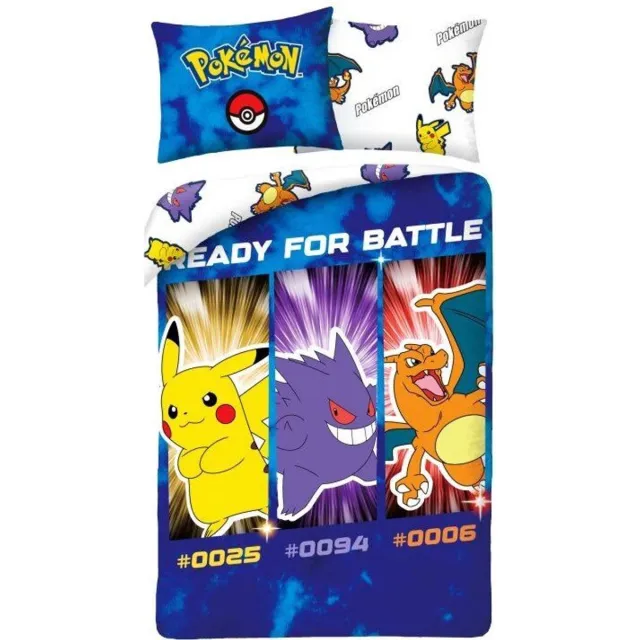 Pokémon Dekbedovertrek Ready for Battle 140 x 200 cm (70 x 90 cm) Multi