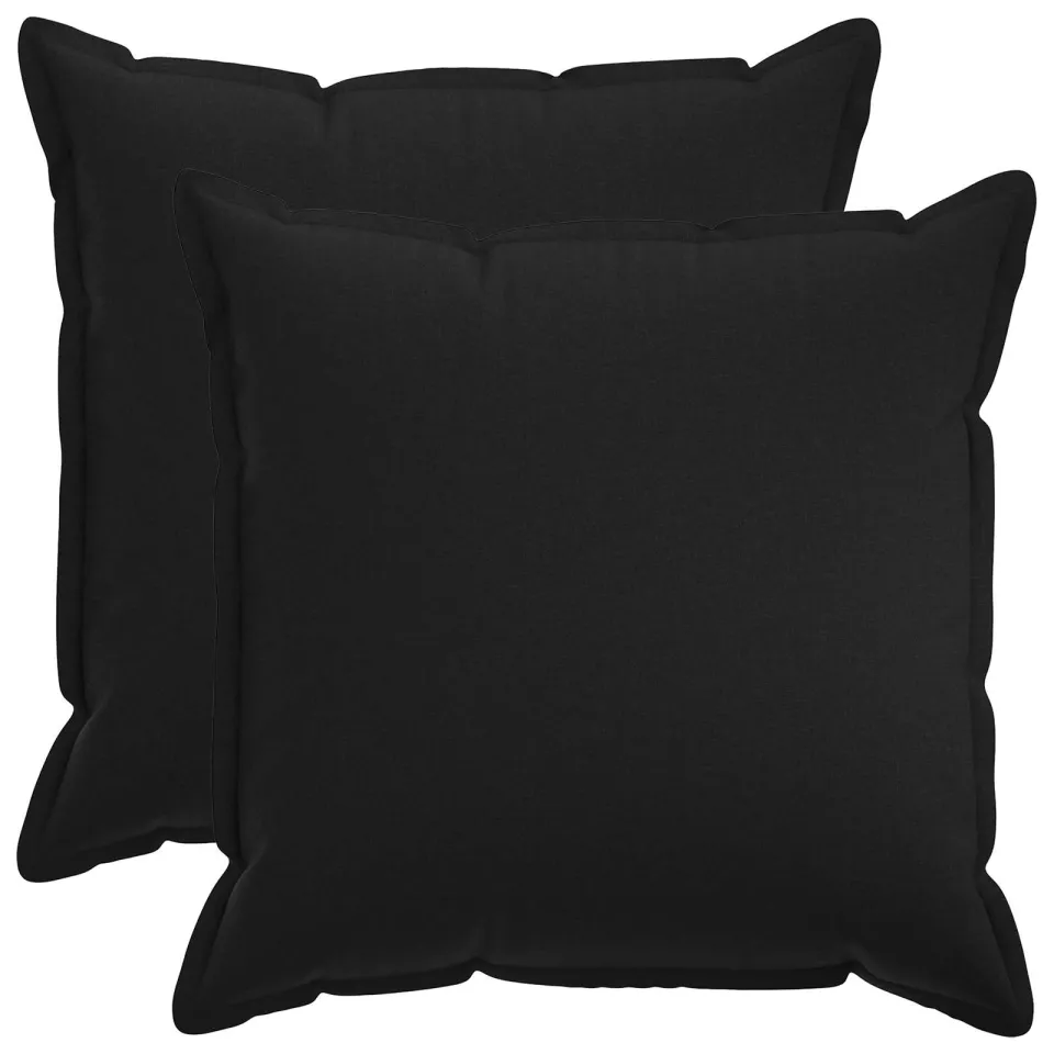 vidaXL Kussensloop 2 st HOUTEN Zwart 65 x 65 cm Faux Linnen, foto 3