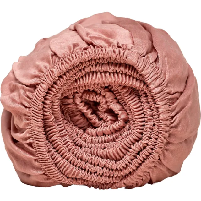 Coco & Cici TENCEL - Sateen Hoeslaken Terra Roze - 90x210x30