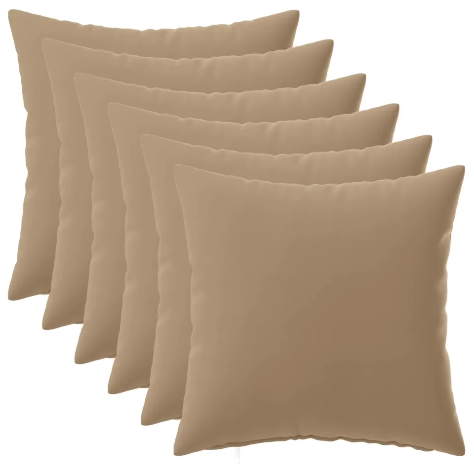 vidaXL Kussensloop 6 st HEERLEN Taupe 35 x 35 cm Polyester, foto 3