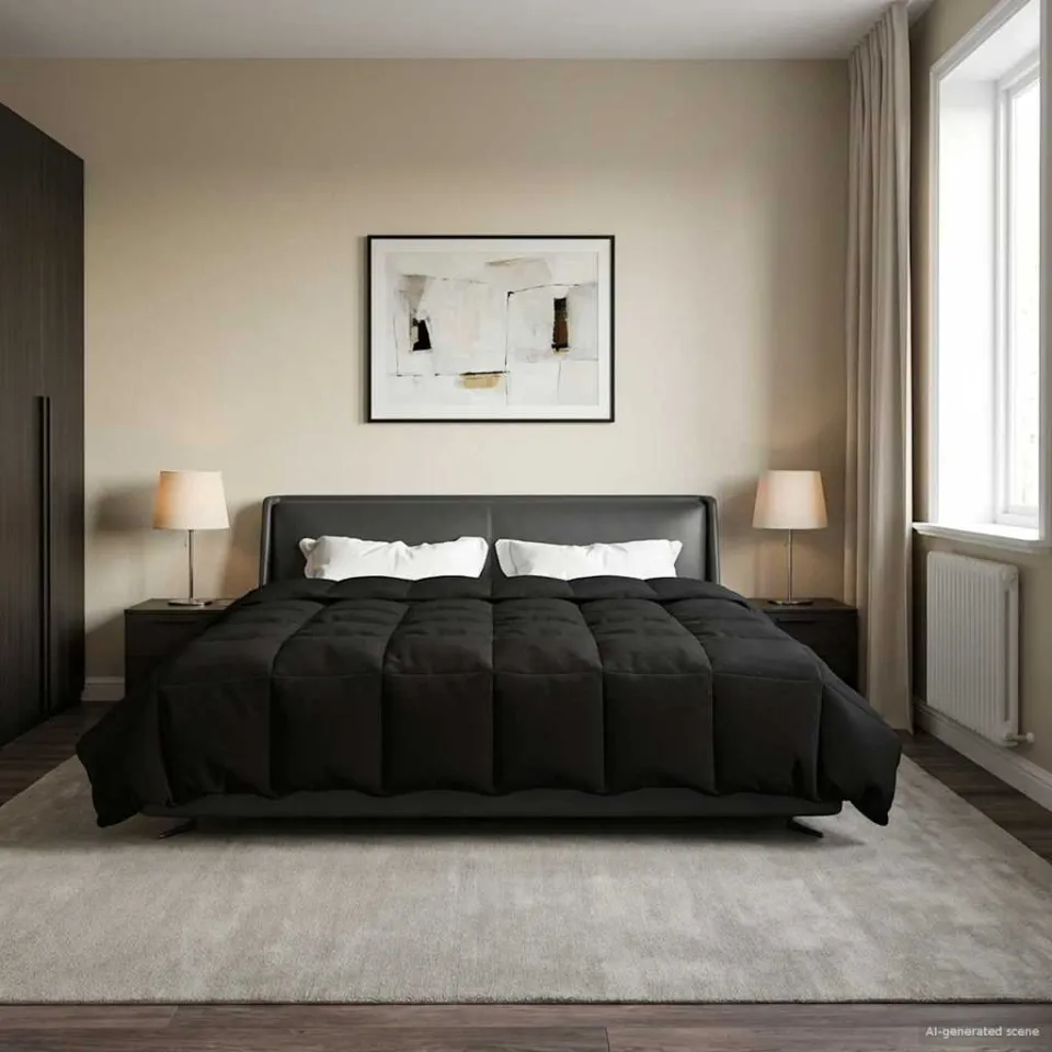 vidaXL Winter Dekbed 220 x 240 cm Winter Microfiber (100% polyester) zwart, foto 4