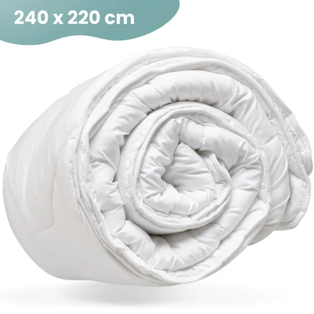 MATRAPUR Luxe 4 Seizoenen Dekbed 240 x 220 - Hotel Kwaliteit - Anti Allergie - Zomerdekbed & Winterdekbed Wit