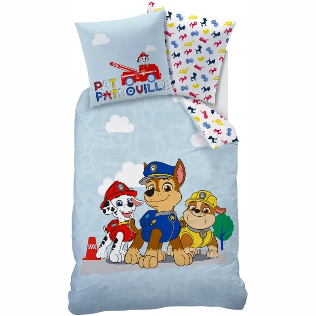 PAW Patrol Dekbedovertrek Patboy - 140 x 200 + 63 x 63 cm - Katoen Blauw