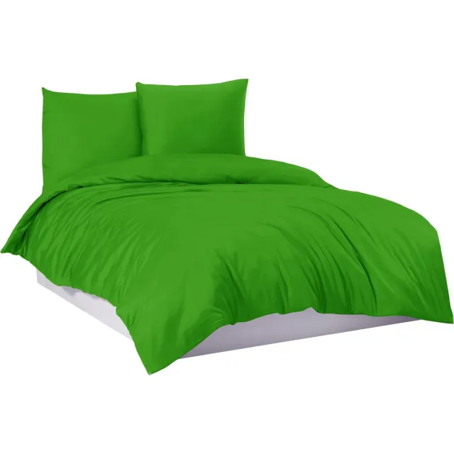 Ibenzoa Beddengoed Set van 100% Katoen in Appelgroen met Tijdloos Design