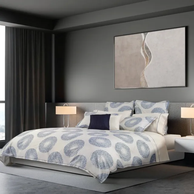 Signoria Dekbedovertrek Brio blue 240x220cm incl slopen 65x65cm wit/ blauw