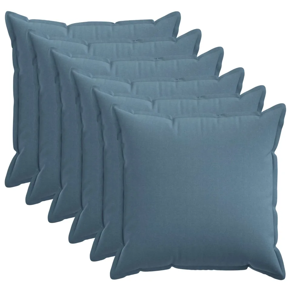 vidaXL Kussensloop 6 st HOUTEN Jeans Blauw 65 x 65 cm Faux Linnen, foto 3