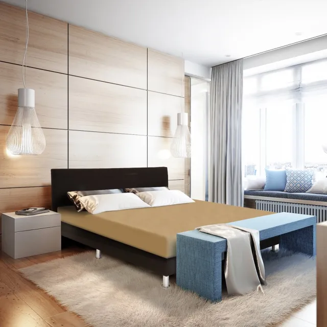 Happybed Villa Park - Jersey Hoeslaken - Zand / 200x140
