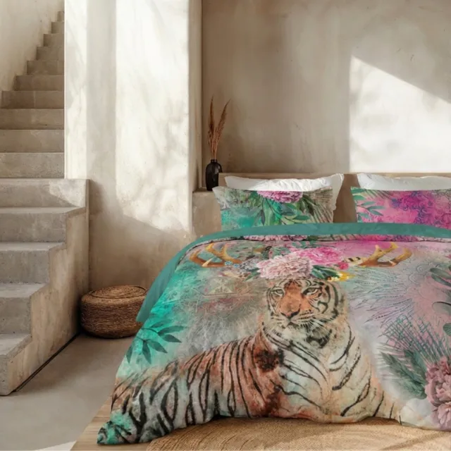 Dekbed-Discounter Presence Dekbedovertrek - Percale Katoen - Dubbele instopstrook - Wassen op 40 graden - Inclusief 2 kussenslopen - Tiger Excotic