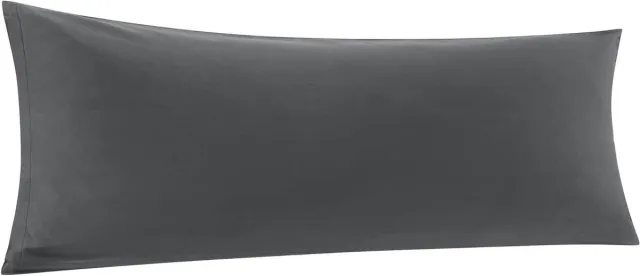 Provento Kussensloop 40x145cm zijslaapkussen overtrek van katoen met ritssluiting in antracietkleur Any