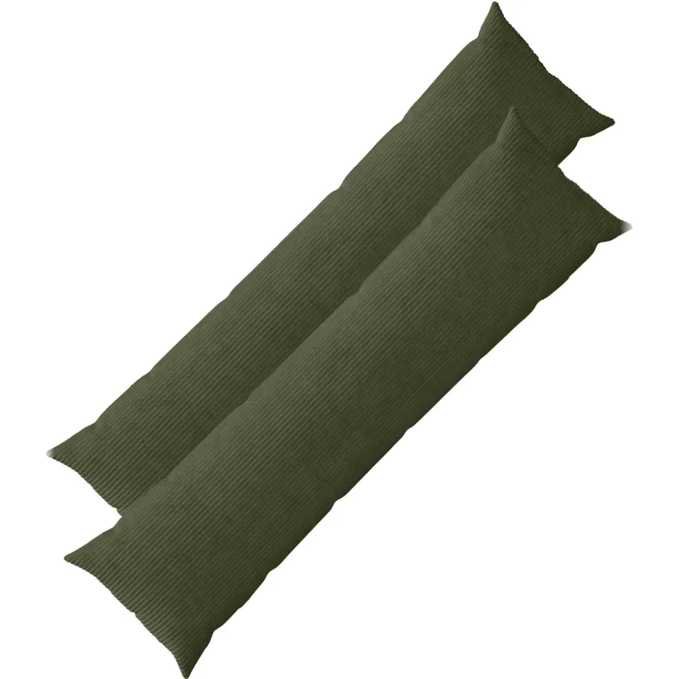vidaXL Kussensloop 2 st HEERLEN Groen 40 x 145 cm corduroy, foto 3