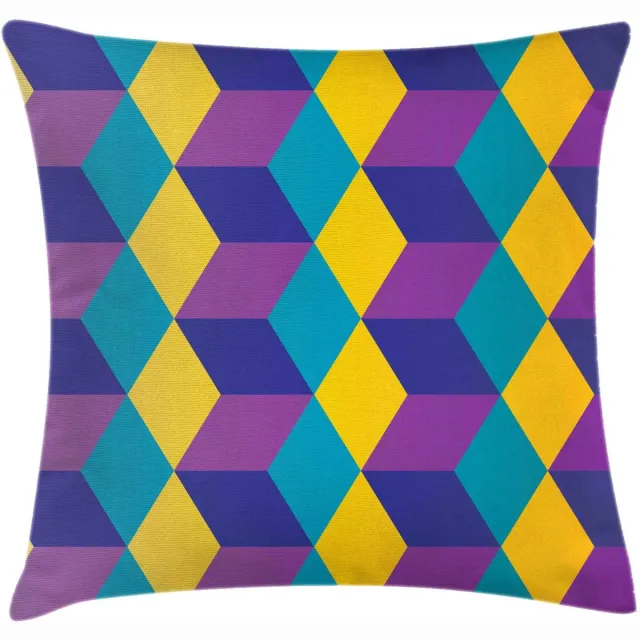 ABAKUHAUS Abstracte Kussenhoes – Optische Kubusillusie – 40x40 cm – Multicolor Mehrfarbig