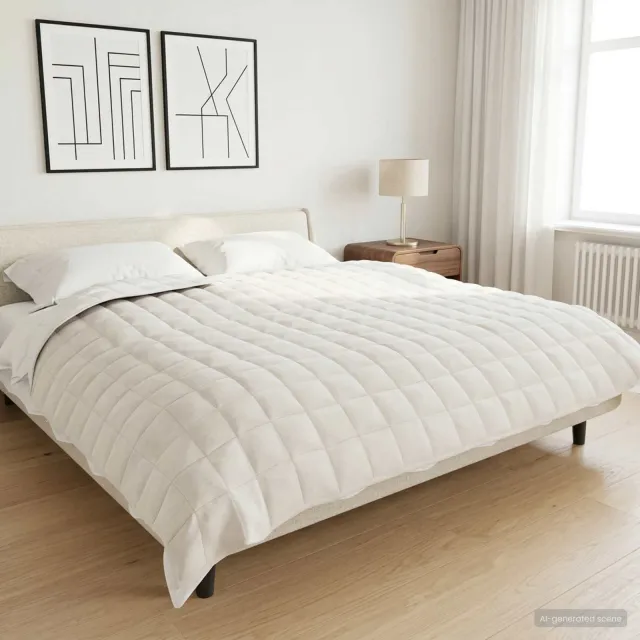 vidaXL Verzwaringsdeken Wit 200 x 230 cm 13 kg Stof, foto 2