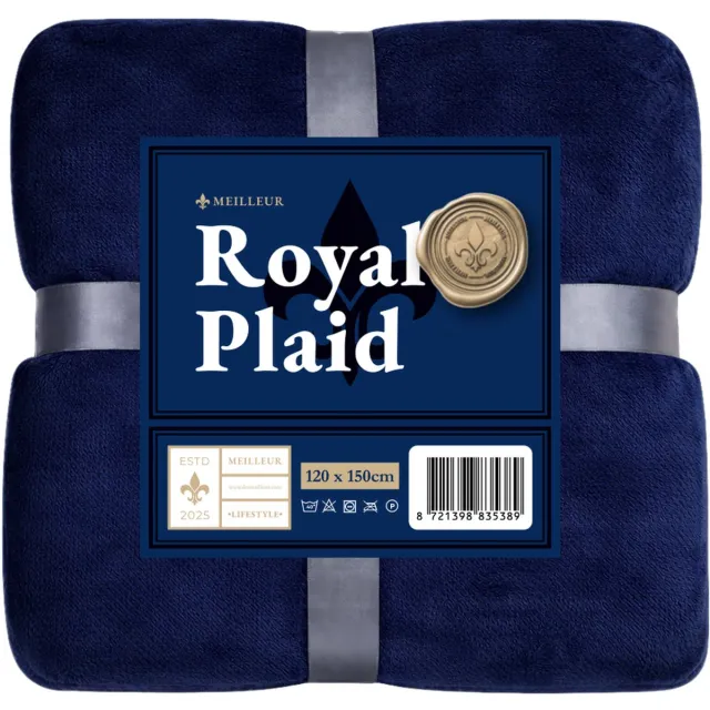 Meilleur Plaid - 120x150 cm - Donkerblauw - Zachte plaid voor bank, bed en decoratie