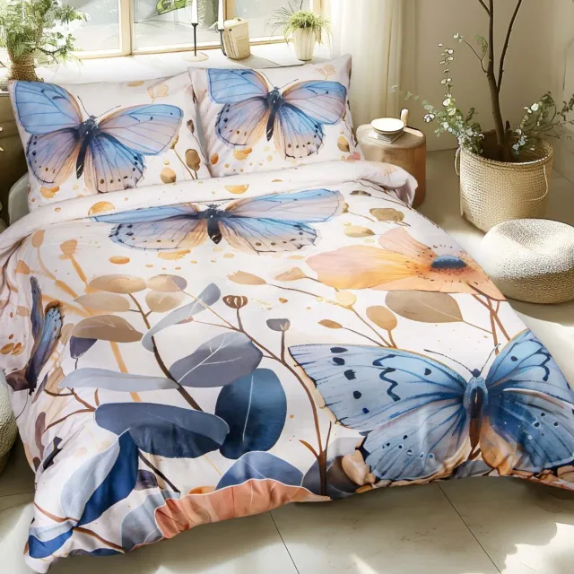 Darymex Satynlove Premium - Dekbedovertrek set (3-delig) - 100% Katoen-Satijn (200TC) - Met Ritssluiting - 160x200 cm blauw