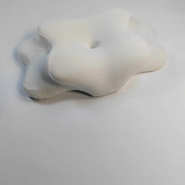 Maisentiel Ergonomisch neksteunkussen 60 x 35 x 13 cm – traagschuim met afneembare tijk wit