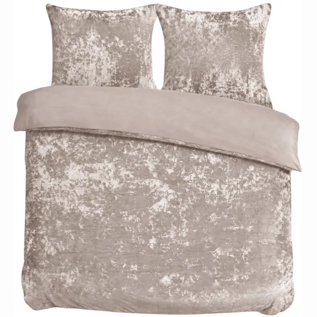 Velvet Couture Dekbedovertrek - 200x200/220 - Crushed Velvet - Taupe