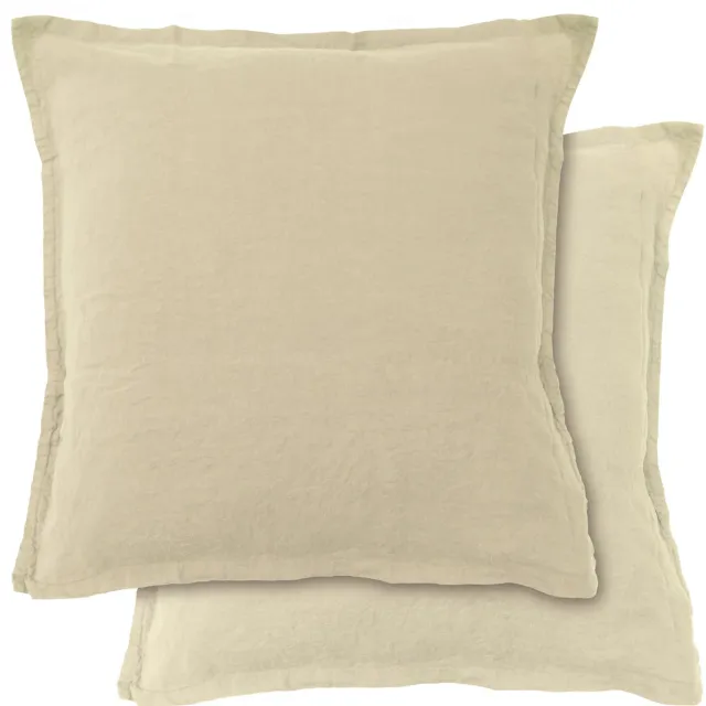 Matt & Rose Set Kussenslopen Ivoire - (2x) 65 x 65 cm - 100% Linnen Beige