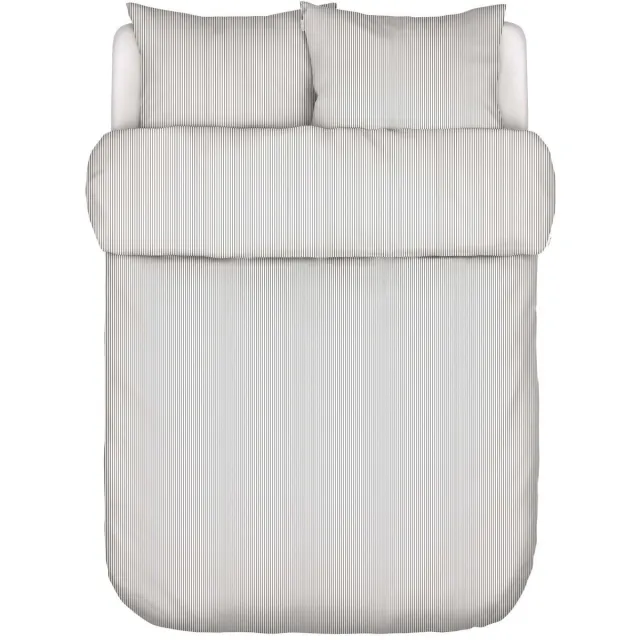Marc O'Polo Classic Fine Stripe Dekbedovertrek Biologisch Katoen Antraciet - Lits-Jumeaux XL – 260x200/220 cm