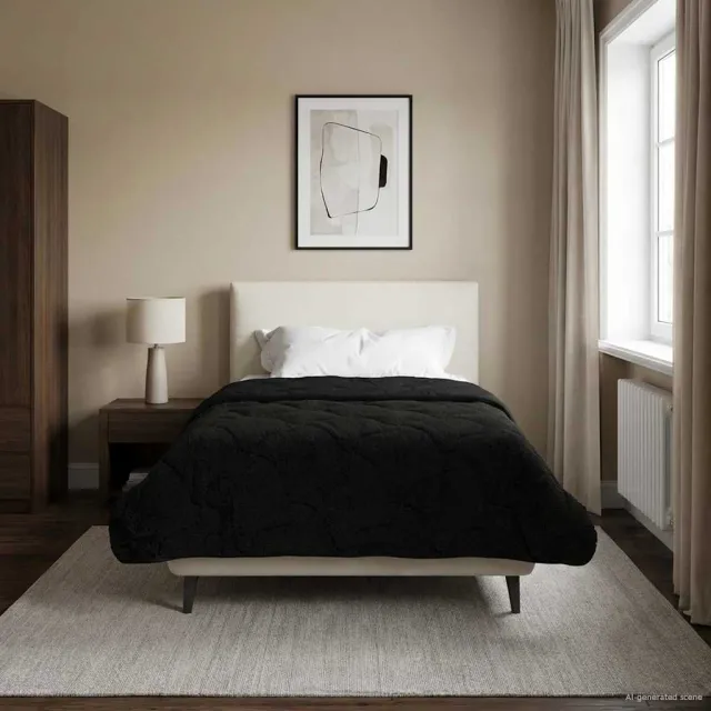 vidaXL Vol jaar dekbed 140 x 220 cm Zwart