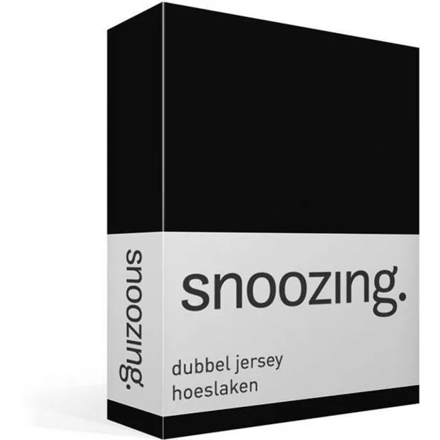 Snoozing Dubbel Jersey - Hoeslaken - Lits-jumeaux - 160x200/220 cm - Zwart