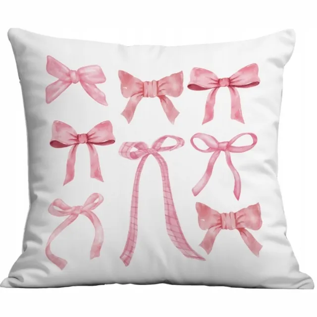 eCarla Decoratieve Kussensloop met Strikken - Wit - 45x45 cm