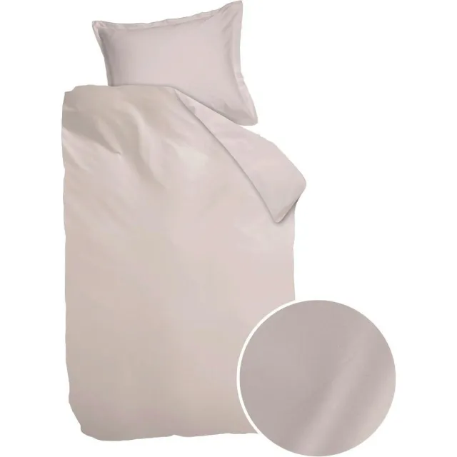 Ambiante Cotton Uni Dekbedovertrek - Off-white Effen Satijn - B 140 x L 200 cm/B 140 x L 220 cm - 1-persoons - 321388-B 140 x L 200/220 cm