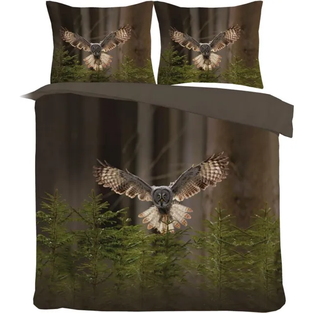 Home bedding dekbedovertrek- uil- Lits jumeaux- 240x200/220CM- micro vezel zwart