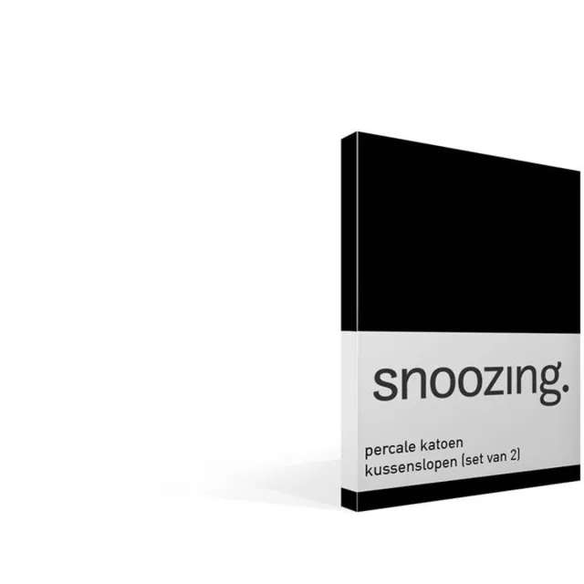 Snoozing percale katoen kussenslopen (set van 2) - Percale katoen - 50x70 cm - Zwart