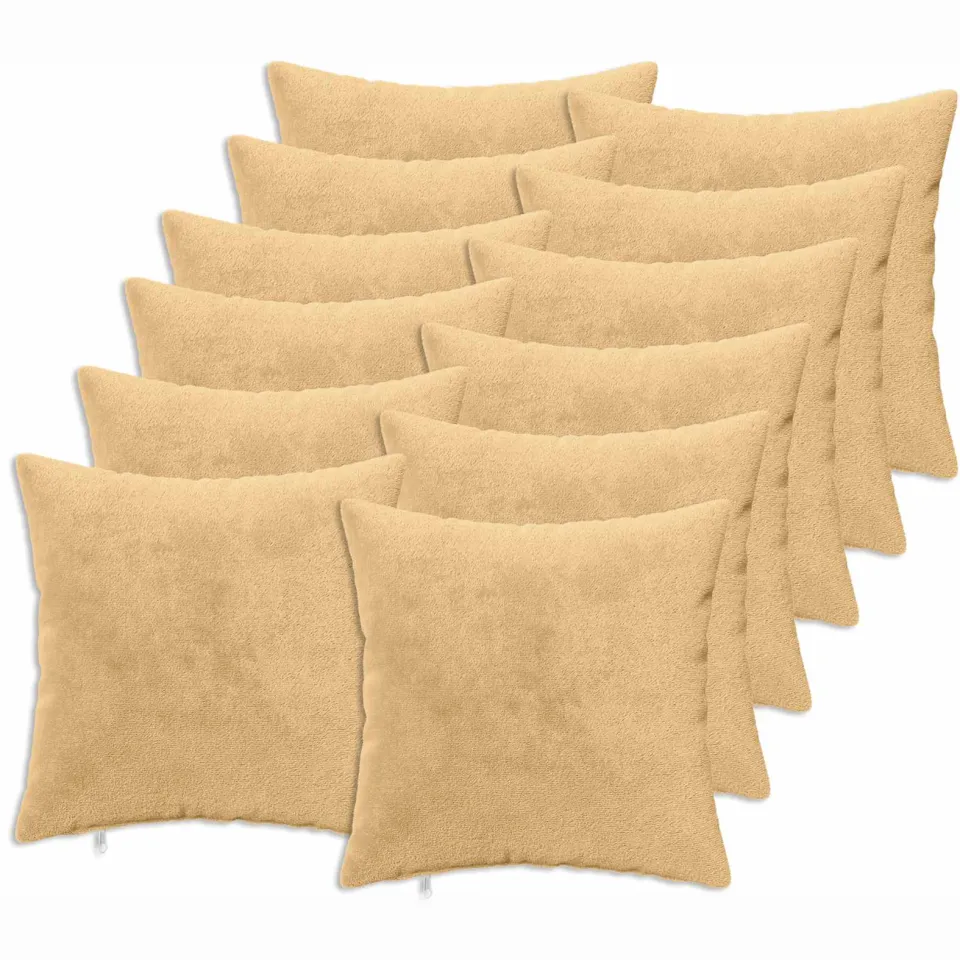 vidaXL Kussensloop 12 st HEERLEN Taupe 50 x 50 cm Flanel, foto 3