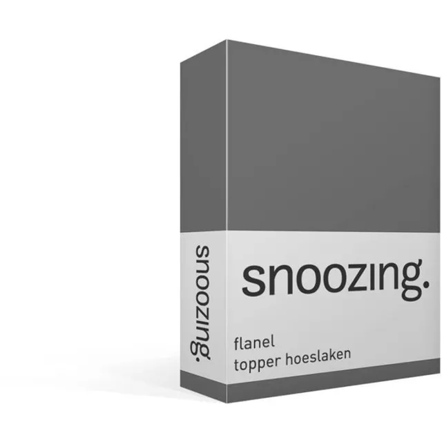 Snoozing Flanel - Topper - Hoeslaken - Eenpersoons - 70x200 cm - Antraciet