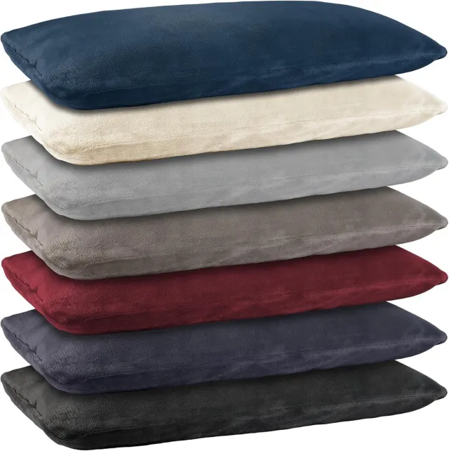 Famanu Pluche kussensloop in een set van 2 - kussensloop met kasjmier - achtige aanraking - fleece bankkussen sofakussen - 100% microvezel - 2X cm - Grijs