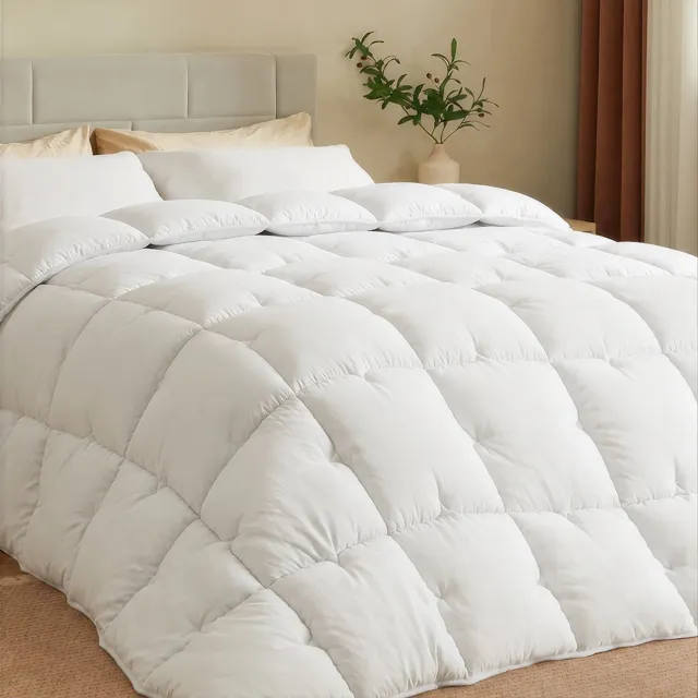 CASABEL Zeer Warm Winterdekbed, 700 g/m², 240x260cm, Diamantstiksel, Zeer Comfortabel, 2 Personen, Wit