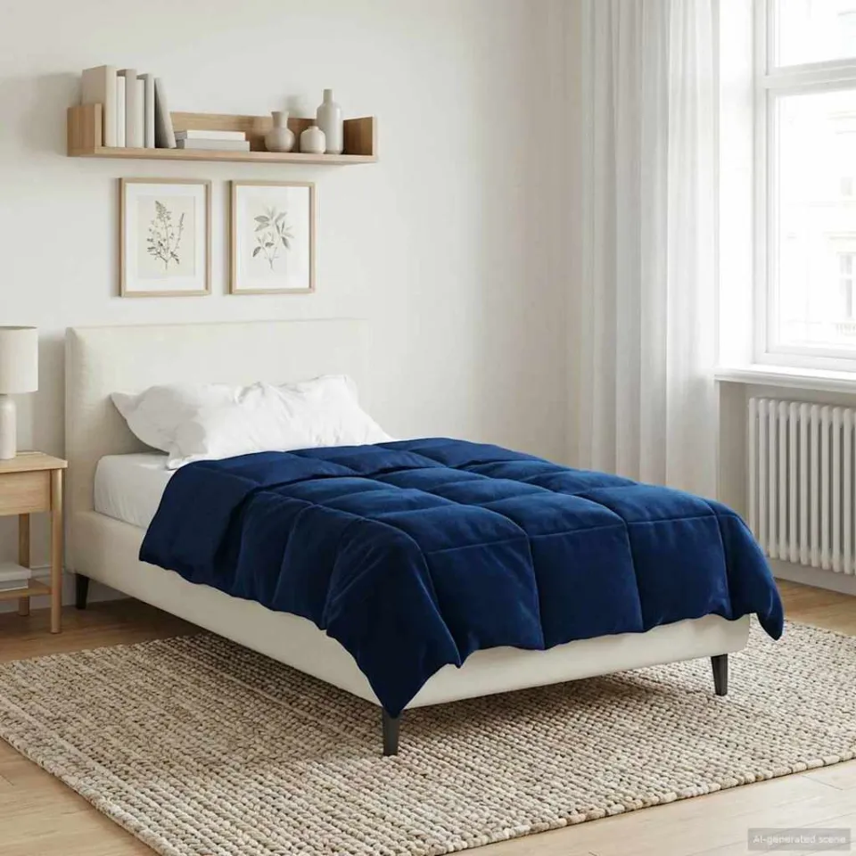 vidaXL Zomer Dekbed 155 x 220 cm Zomer Microfiber (100% polyester) blauw, foto 4