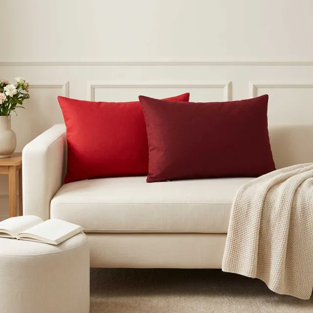 vidaXL Kussensloop 6 st HEERLEN Rood 50 x 70 cm Stof