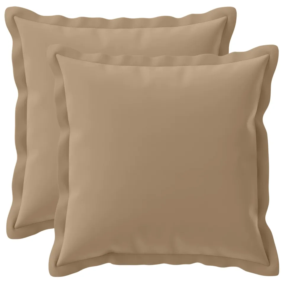 vidaXL Kussensloop 2 st HOUTEN Taupe 40 x 40 cm Polyester, foto 3