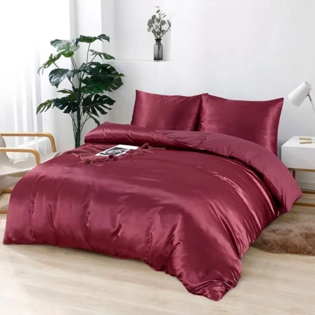 Beauty Silk Dekbedovertrek Satijn Burgundy 240x200/220 cm + 2 kussenslopen