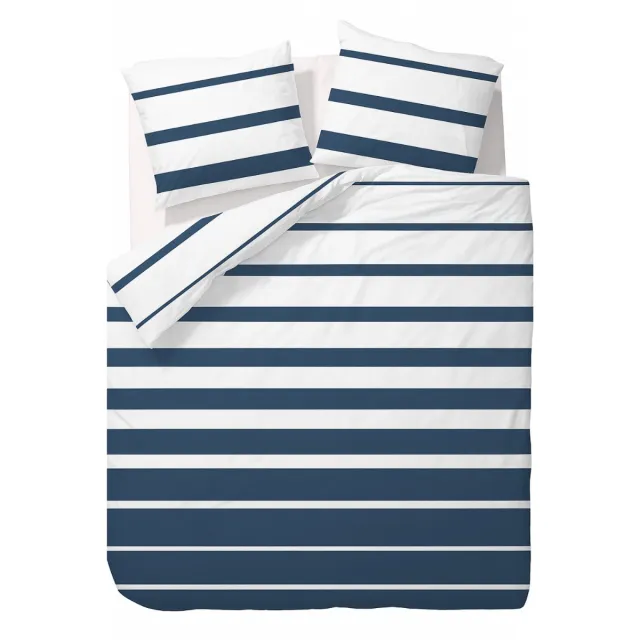 Ten Cate Dekbedovertrek 200 x 200 - Katoenen Tweepersoons Dekbedovertrekset - 200x200/220 - Celia Summer Koningsblauw Wit/Blauw